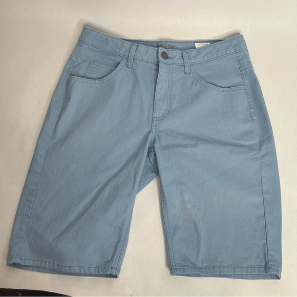 Riders by Lee Light Blue Chino Jean Bermuda Shorts Size 12 High Rise Waisted 90s - Picture 1 of 8